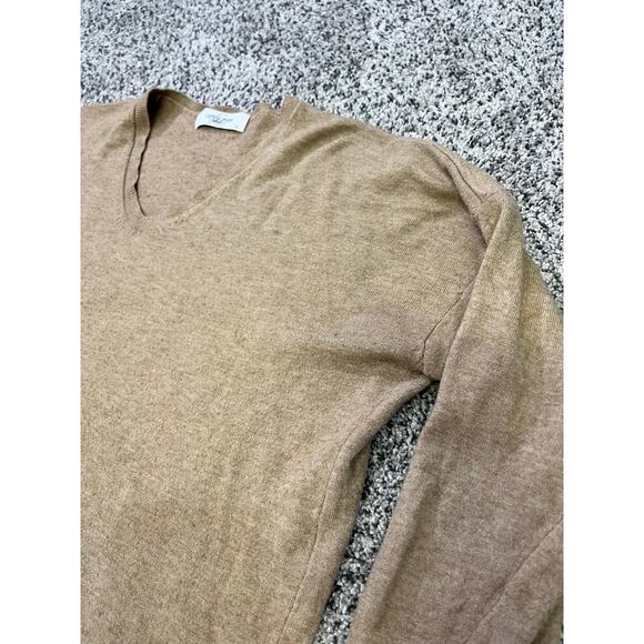 🌟3 for $35🌟 Carly Jean Los Angeles CJLA Pullover Sweater, V-Neck Camel Cashmere - Picture 5 of 11